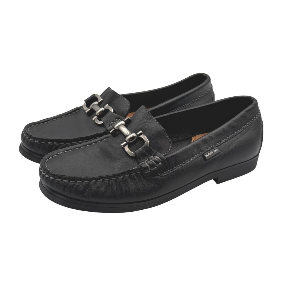 Pliner JRS Maximo Black Leather Bit Loafers Boys Size 33 Dress Shoes New